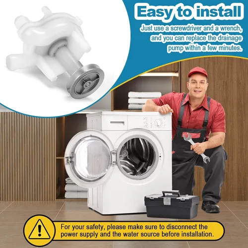 Vista 7 de Lucky Seven 202203 Bomba de drenaje para lavadora Maytag, sustituye a 202203, 202540, 6-2022030, WP6-2022030