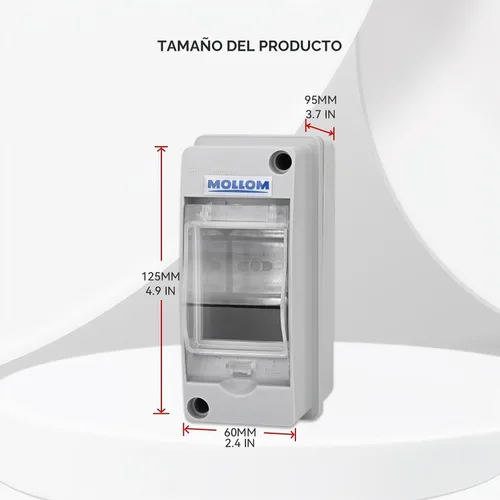 Vista 2 de MOLLOM Caja de protección de distribución MCB del disyuntor de 2 vías Ht