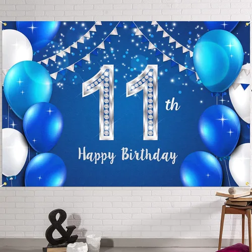 Vista 20 de HAMIGAR Fondo de pancarta de feliz cumpleaños número 10 de 6 x 4 pies, decoraciones de cumpleaños de 10 años, suministros de fiesta para niñas