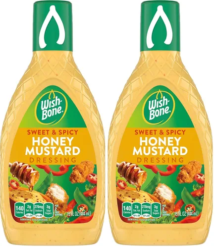 Vista 10 de Wish-Bone Aderezo para ensaladas, mostaza con miel dulce y picante, 15 onzas