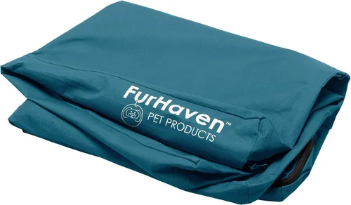 Vista 16 de Furhaven - Funda de repuesto para cama de perro resistente al agua, interior/exterior, con logo, Oxford Polycanvas, lavable - Castaño, jumbo plus