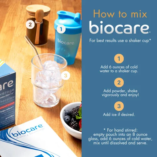 Vista 6 de Biocare Bebida nutricional para usuarios de GLP-1, la bebida dietética en polvo proporciona 0.71 oz de proteína esencial, 26 vitaminas/minerales