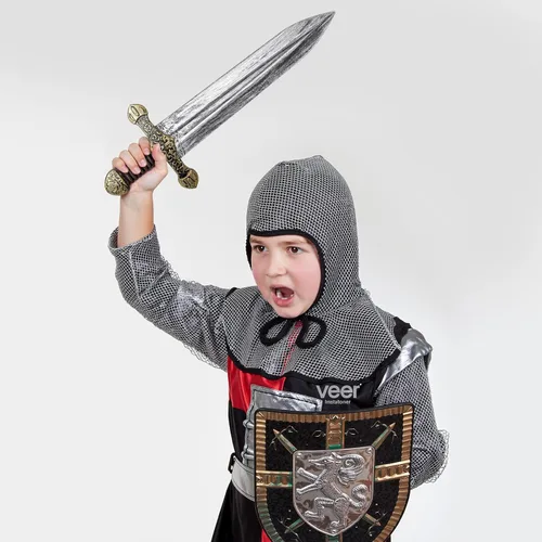 Vista 7 de quescu 2 juegos de espadas de juguete, espada romana de plástico con funda, accesorios de disfraz de guerrero medieval para Halloween, cosplay
