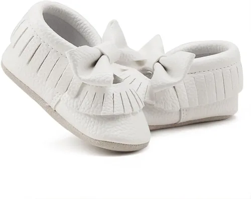 Vista 4 de Zapatos de cuna con borla y suela suave para bebés y niños pequeños
