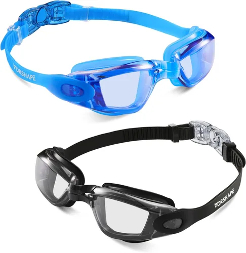 Vista 13 de Gafas de natación: paquete de 2 gafas de natación antivaho, sin fugas, protección UV, para adultos, hombres, mujeres, jóvenes