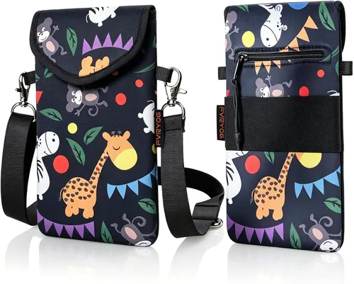 Vista 50 de Funda de neopreno para teléfono con correa cruzada y correa elástica Bear Woodland