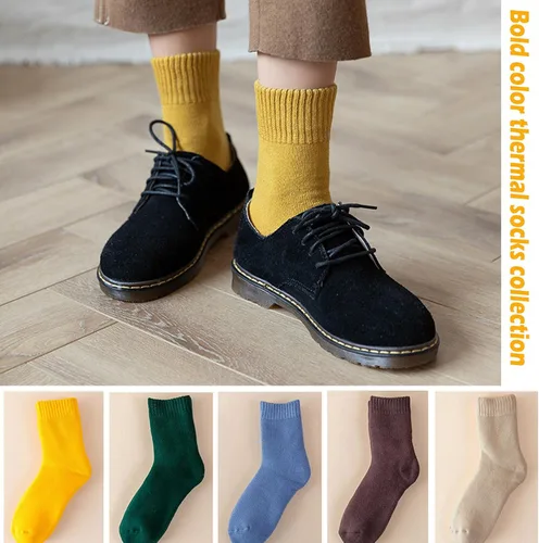 Vista 6 de Wool Socks for Women,5 Pairs Warm Hiking Walking Cozy Crew Boot Socks Thermal Gifts Socks, Size 5-10