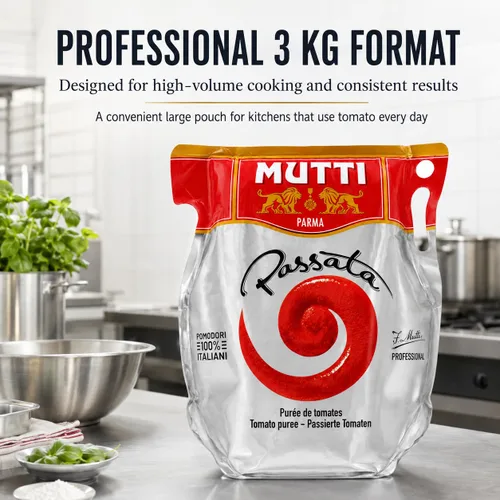 Vista 7 de Mutti Puré de tomate Passata de Italia Tomates 100% italianos, tamaño grande 6.6lb (3kg)