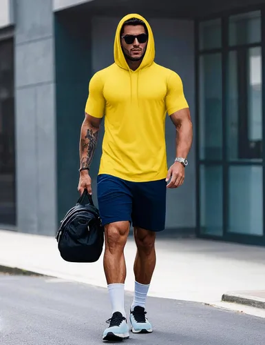 Vista 58 de MAGCOMSEN Sudadera con capucha de algodón de manga corta para hombre, sudadera ligera con capucha