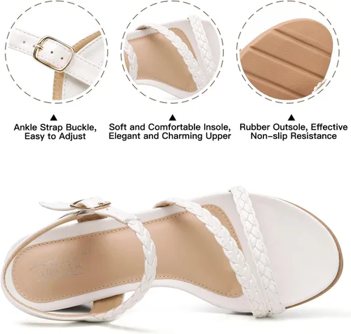 Vista 3 de SHIBEVER Wedge Sandals for Women Dressy Summer Low Wedges Womens Comfortable Open Toe Sandal