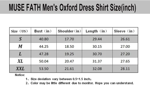 Vista 7 de MUSE FATH Camisa de vestir Oxford para hombre - Camisa de manga larga de algodón casual de ajuste regular