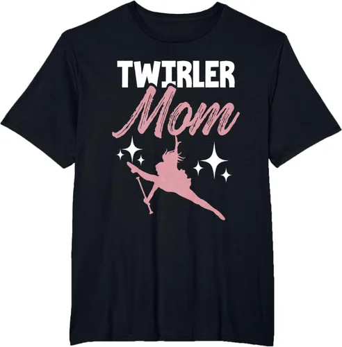 Vista 40 de Twirler Mom Baton Twirl Mother Majorette Twirling Camiseta, Negro, S
