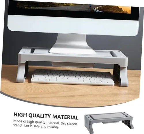Vista 3 de 1pc Monitor Elevado Soporte Elevado Computadora Cajón Escritorio Soporte para Oficina Hogar Estudiante