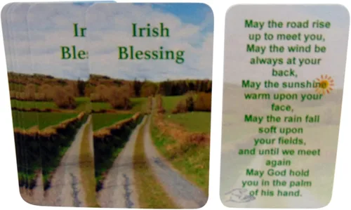 Vista 3 de Westmon Works Irish Blessing Holy Card Paquete a granel May The Road Rise Ireland Oración hecha en los Estados Unidos, juego de 10
