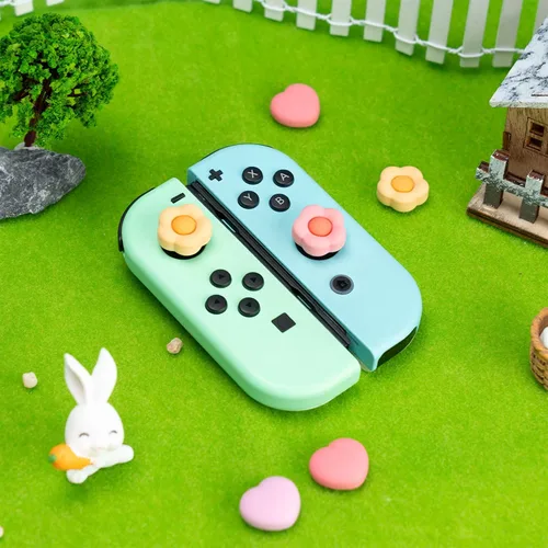 Vista 6 de GeekShare Joycon - Tapas de silicona con agarre para pulgar cubierta de joystick compatible con Nintendo Switch OLED Switch Lite 4