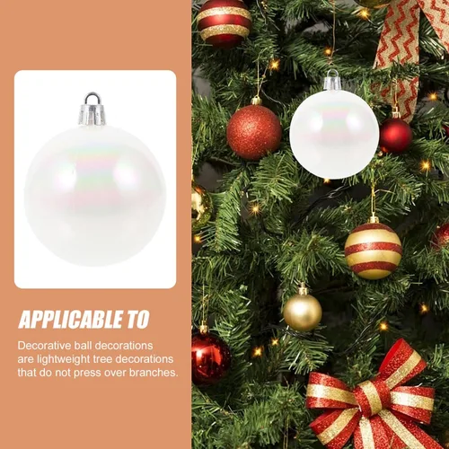 Vista 2 de Garneck 12 bolas de adornos de Navidad iridiscentes, de plástico, inastillables, esferas de Navidad, árbol de Navidad, adornos colgantes