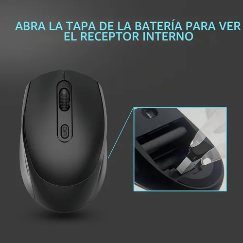 Vista 8 de ONE-UP Ratón inalámbrico, 2.4G, silencioso, receptor nano USB, para laptop, Chromebook, PC, Mac, Windows y trabajo escolar (negro)