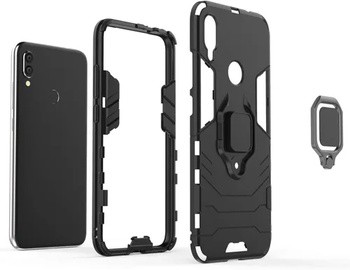 Vista 5 de LuluMain - Funda compatible con Xiaomi Redmi Note 7, Redmi Note7 Pro, soporte de agarre de anillo de metal a prueba de golpes
