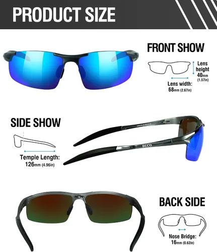 Vista 3 de Duco - Gafas de sol deportivas polarizadas para hombre con protección UV 8177s