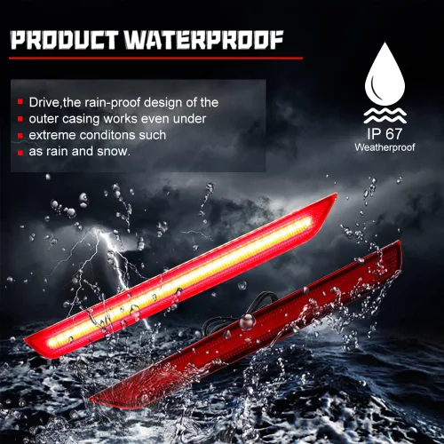Vista 8 de Compatible con 2011 2012 2013 2014 2015 2016 2017 Honda Odyssey Reflector de Parachoques Trasero Antiniebla LED Señal de Giro Secuencial Luces
