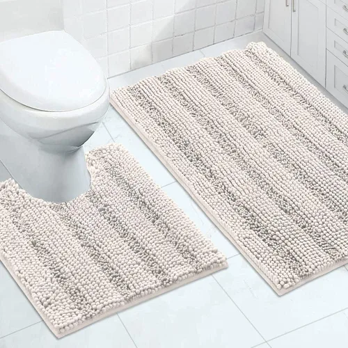 Vista 130 de Turquoize Alfombra de baño de chenilla de lujo para baño, extra absorbente, alfombra de ducha de microfibra antideslizante para baño, alfombra Aqua