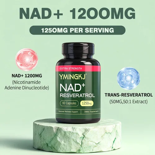 Vista 2 de Suplemento NAD+ con resveratrol 1200mg – Nicotinamida Adenina Dinucleótido y Trans-Resveratrol 50mg, Energía Celular Antienvejecimiento