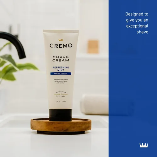Vista 2 de Cremo Crema de afeitar, crema de afeitado refrescante de grado barbero, crema de afeitar increíblemente superior ultra-deslizante para hombres