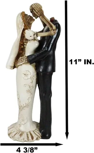 Vista 6 de Ebros Gift Figura de esqueleto eterno del Día de los Muertos para novia y novio, 11.25 pulgadas de alto, colección True Love Never Dies, escultura
