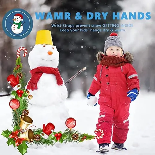 Vista 6 de DARCHEN Guantes de nieve para niños y niñas impermeables aislados guantes de esquí para niños gruesos cálidos resistentes al viento para exteriores