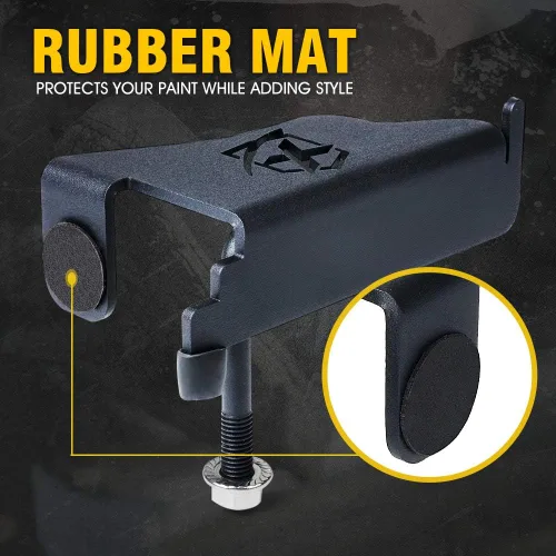 Vista 4 de Xprite Estriberas Desmontables para Puerta Compatibles con Jeep Wrangler JK JKU 2007-2018, Pedales de Descanso Montados en Bisagra de Puerta