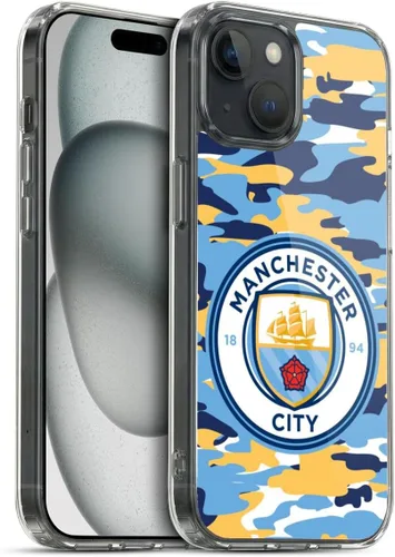 Vista 143 de Head Case Designs Funda de gel con licencia oficial del Manchester City Man City FC Blue Moon Badge Camou [protección de grado militar] compatible
