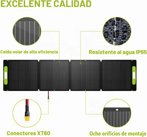 Vista 8 de Newpowa Kit de panel solar portátil de 200W con estuche de soporte ajustable, panel plegable de 200 vatios 12 voltios + controlador MPPT de 20A +