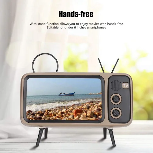 Vista 4 de Ciglow Altavoz Bluetooth, altavoz Bluetooth estéreo retro HD portátil para TV para teléfono móvil de 6 pulgadas (gris)