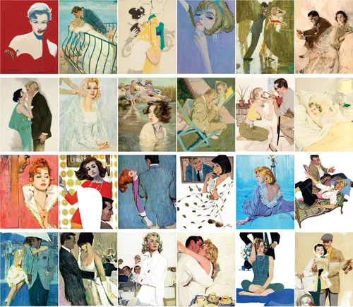 Vista 2 de PIXILUV Postales Vintage 24 piezas Novelas románticas Revista Vintage Love Art