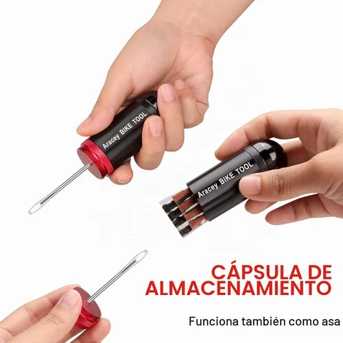 Vista 3 de Kit de reparación de neumáticos de bicicleta sin cámara para neumáticos de bicicleta de montaña y carretera, resma combinada, aspecto de cápsula