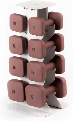 Vista 33 de WeGym SafeGrip - Mancuernas cuadradas con asas antideslizantes, pesas libres estéticas para entrenamientos en casa, diseño estable que evita rodar