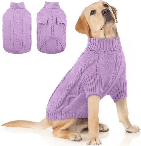 Vista 33 de Queenmore - Suéter de punto trenzado con cuello alto para perros pequeños, para climas fríos, para chihuahua, bulldog, teckel, carlino y yorkie, XS