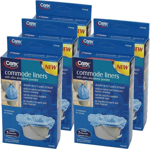 Vista 11 de Carex Health Brands Commode Liners: se adapta a la mayoría de los inodoros, con polvo absorbente, contiene 2 cuartos de líquido, desechables- 7