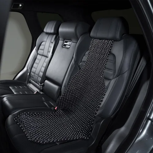 Vista 8 de Zone Tech Cojín para asiento de cuentas de madera (Negro)