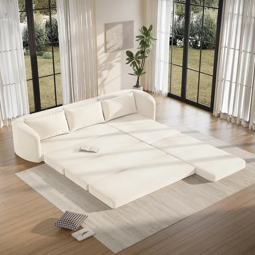 Vista 13 de Vesgantti Sofá modular sin hueso de 114 pulgadas, moderno sofá de 5 plazas en forma de U con 2 otomanas y asientos profundos, sofás de nube