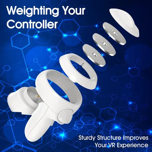 Vista 2 de Weight Dumbbell for Oculus Quest 2 Adjustable Controller Weight Dumbbell Works Great for All VR Exercise Game VR Fitness Accessories for Quest