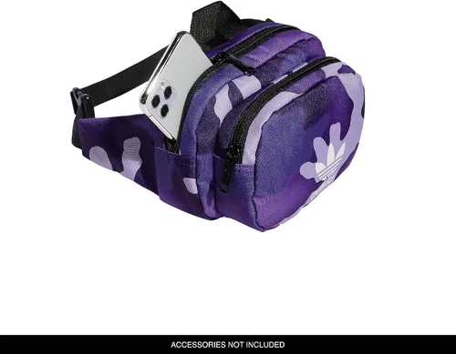 Vista 3 de adidas - Riñonera deportiva unisex para adultos, bolsa de viaje y festival, Adi Blur Camo Series Collegiate PurpleNegro, Riñonera deportiva bolsa