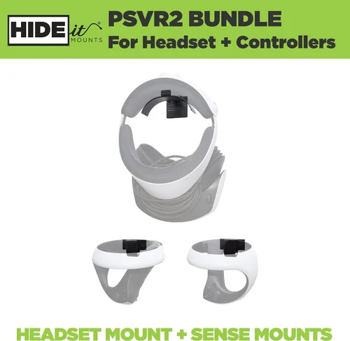 Vista 2 de HIDEit Mounts Wall Mount for PSVR 2 - Bundle for PlayStation VR 2 and PSVR2 Sense Controllers - American Company - Not Compatible with Other VR