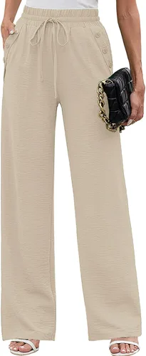 Vista 32 de Heymoments Wide Leg Pant for Women High Waist Trouser A01-negro