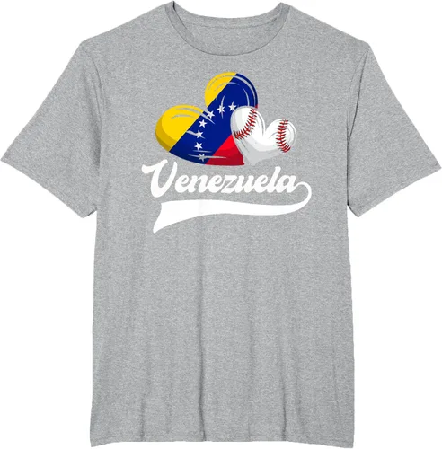 Vista 77 de Camiseta de béisbol venezolana con diseño de corazón y bandera de Venezuela, Negro