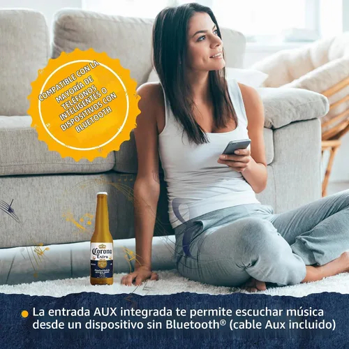 Vista 8 de Corona - Altavoz Bluetooth para botella de cerveza, rango de 30 pies, tiempo de reproducción de 3 horas