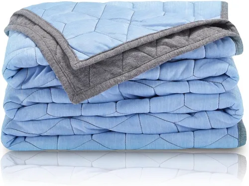 Vista 10 de SLEEP ZONE Manta refrescante para personas que duermen con calor (50 x 60 pulgadas), manta de verano de doble cara, ligera y portátil para gimnasio