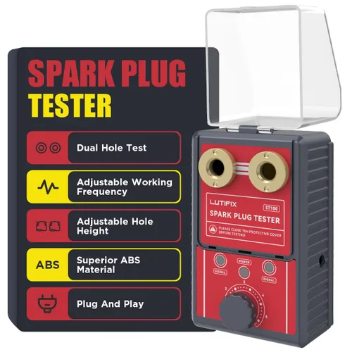 Vista 10 de Probador de Bujías Automotriz Mejorado de 5 Orificios con Altura Ajustable, Probador de Bobina de Encendido del Motor 200-9000rpm Frecuencia