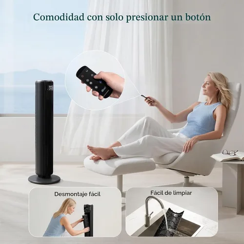 Vista 7 de Levoit Ventilador de torre para dormitorio, ventiladores de 28 pies/s que