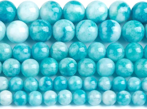 Vista 62 de 60 cuentas sueltas de piedra natural de turquesa africana de 0.236 pulgadas (6 mm) para hacer joyas, pulseras de bricolaje